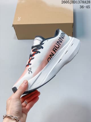 On Cloudboom Volt Running Shoes White and Coral