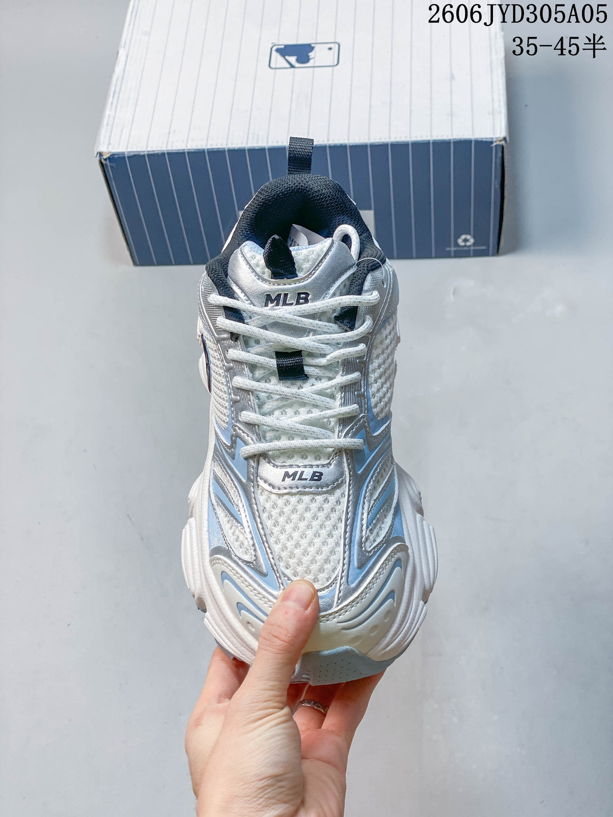 MLB Winner Chunky Sneakers White Silver Blue 3ASHWD05N