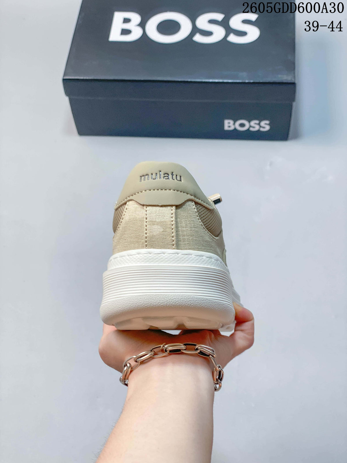 BOSS Beige Low-Top Lace-Up Sneakers 05GGD600A30