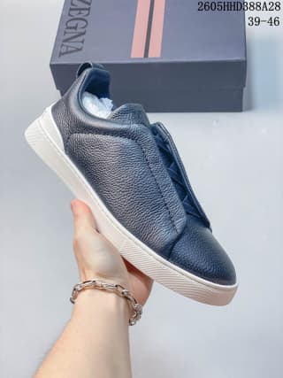 Zegna Tiziano Low-Top Sneakers, Navy