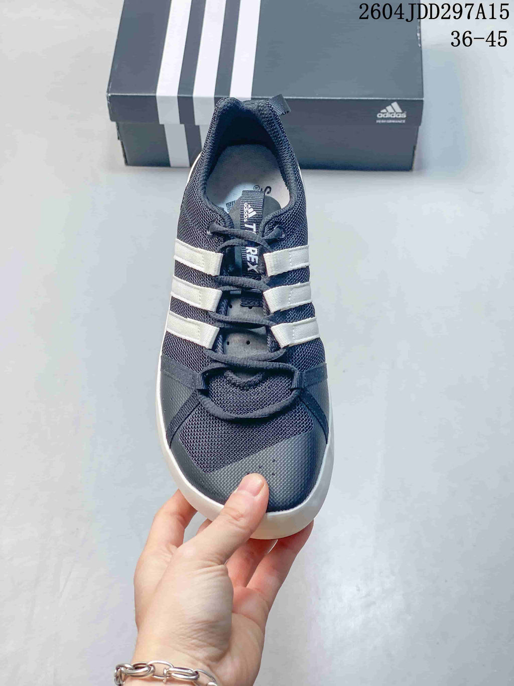 adidas Terrex CC Boat Water Shoes, Dark Gray and White