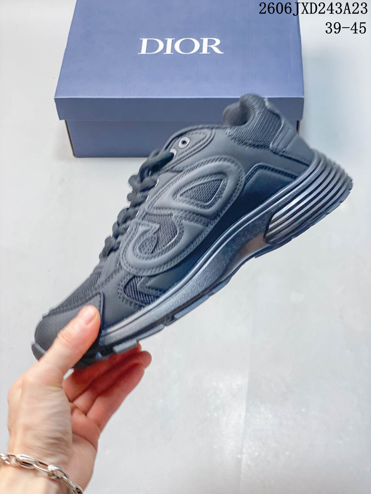 Dior B30 Countdown Low-Top Sneakers in Charcoal Gray