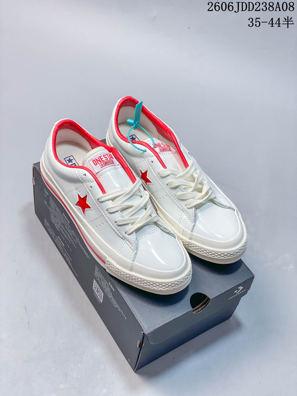 Converse One Star Low-Top Sneakers in White and Red