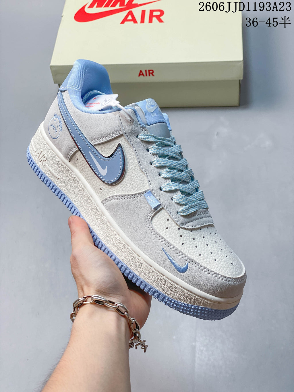 Nike Air Force 1 Icy Blue Ghost Graphic Sneakers