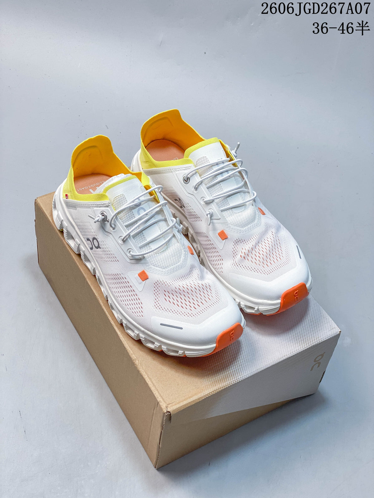 On Cloud 6 Coast Casual Sneakers White Yellow Orange