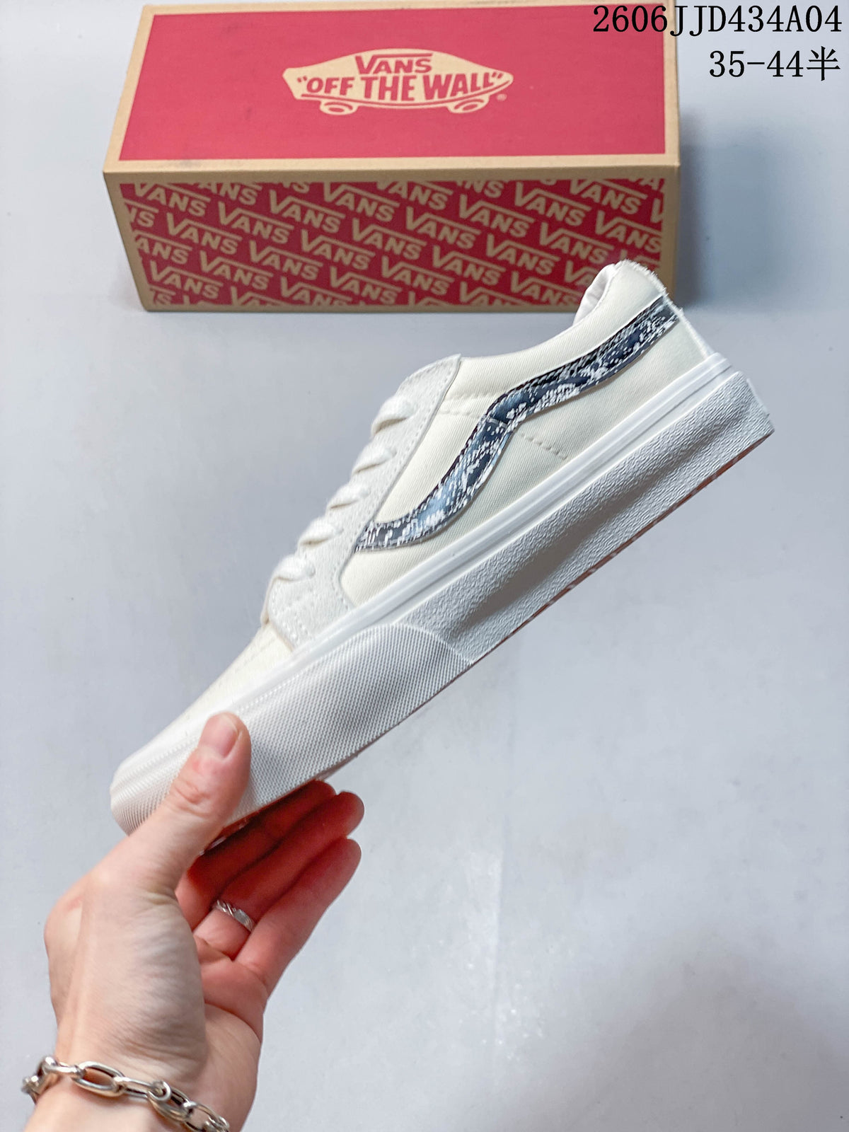 Vans Old Skool Low-Top Sneakers in Cream and Gray