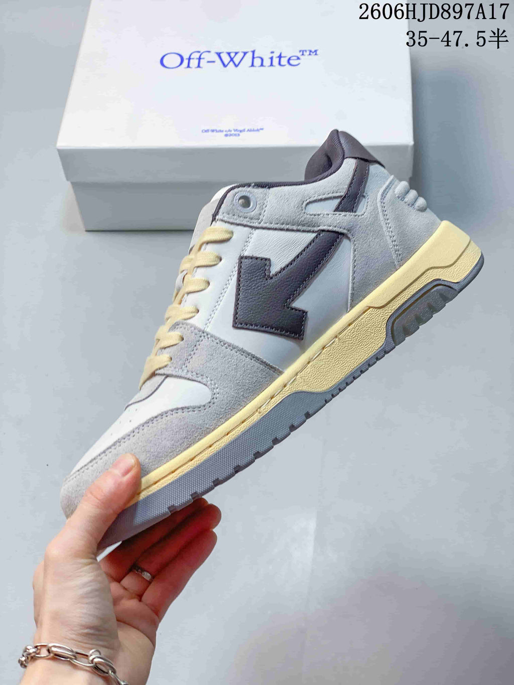 Off-White Low-Top Sneakers in White and Grey