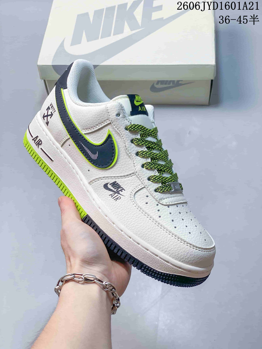 Nike Air Force 1 '07 Low White Navy Volt Sneakers