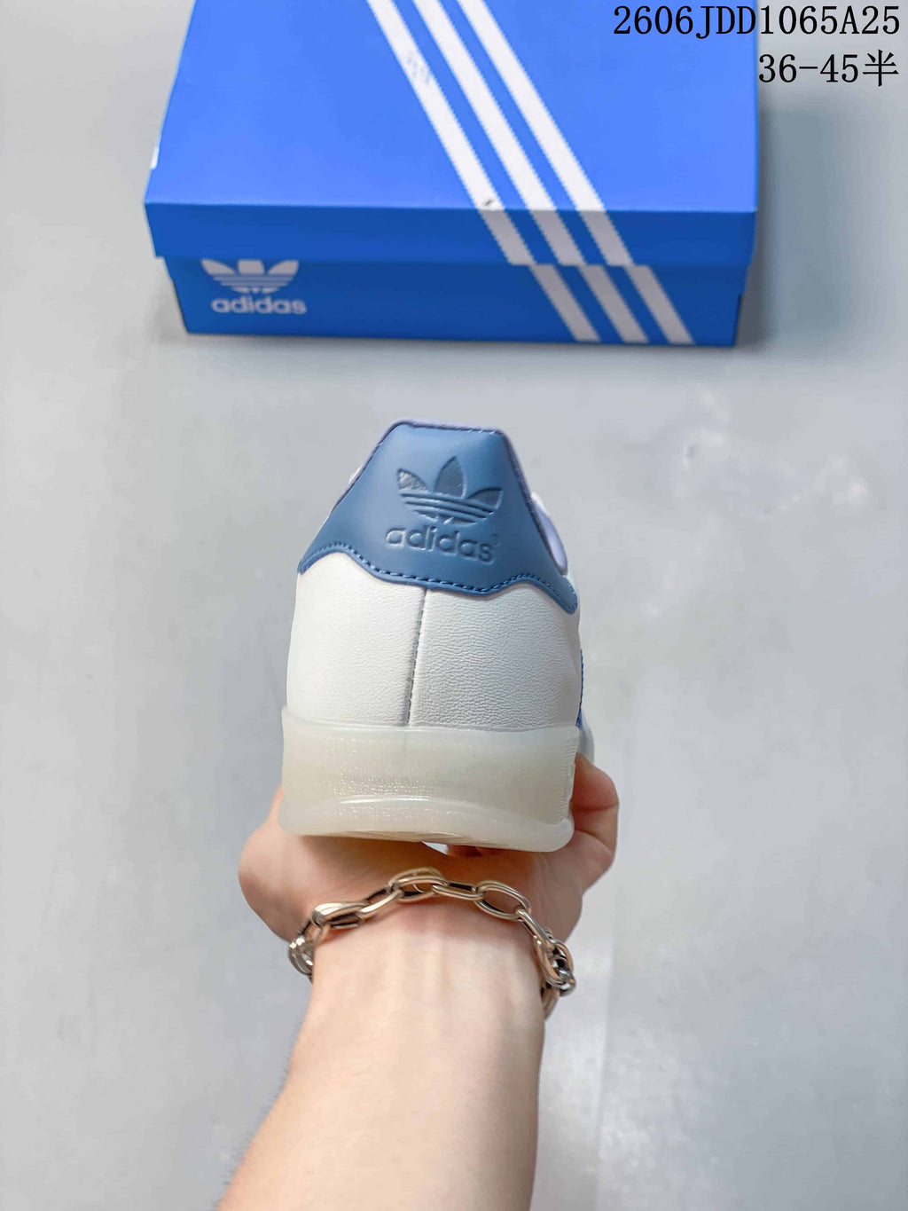 Adidas Gazelle Low-Top Sneakers in White and Blue