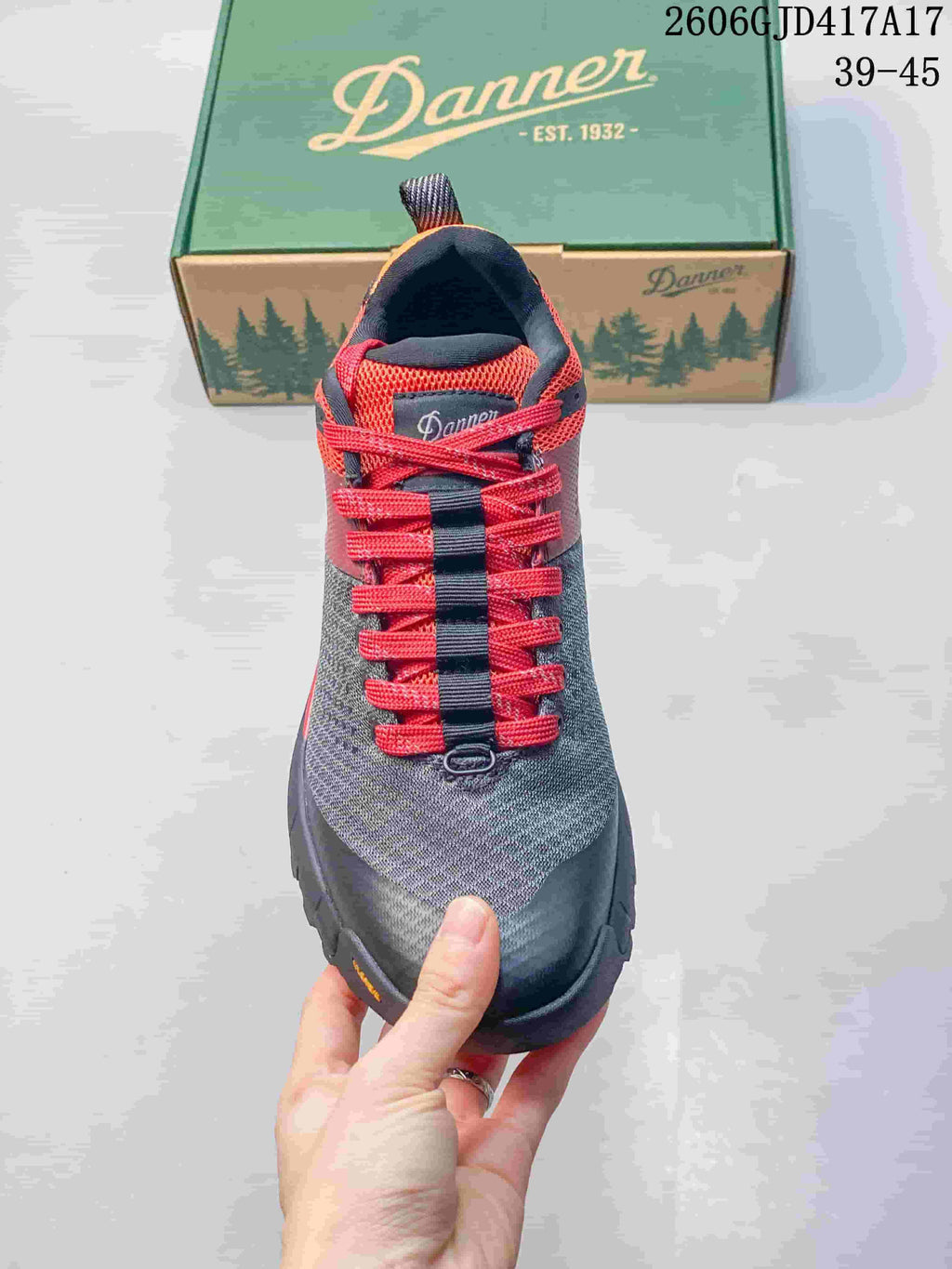 Danner Trail 2650 Low-Cut Hiking Shoes, Gray and Red