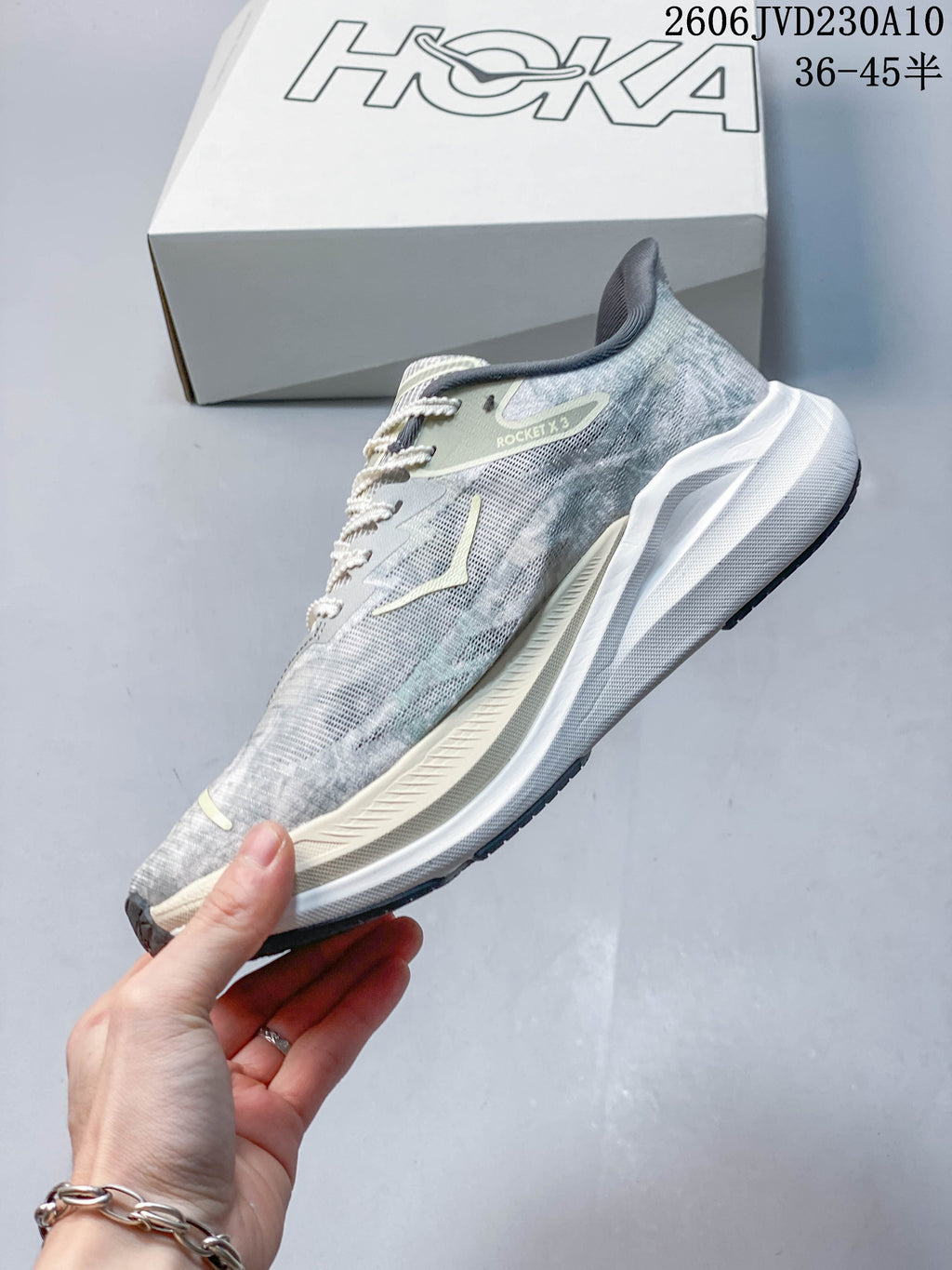 HOKA Rocket X 3 x John Elliott Running Shoes, Grey