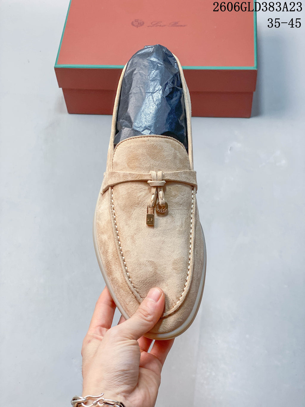 Loro Piana Suede-Style Leather-Effect Loafers, Beige