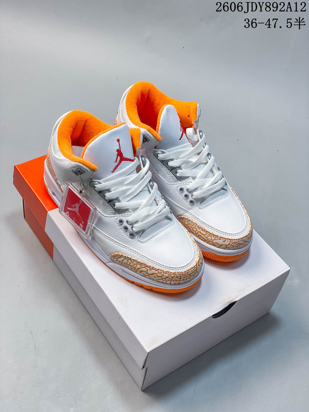Jordan Air Jordan 3 Retro White and Orange Peel Sneakers