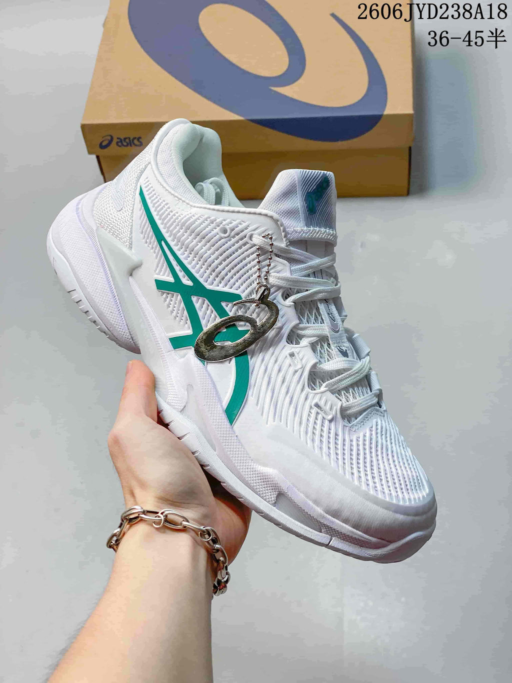 ASICS Court FF 3 Novak White Green Tennis Shoes