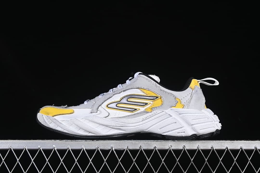 Balenciaga Monday Low-Top Sneakers in Grey, White and Yellow