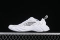 Balenciaga Monday Low-Top Lace-Up Sneakers, White