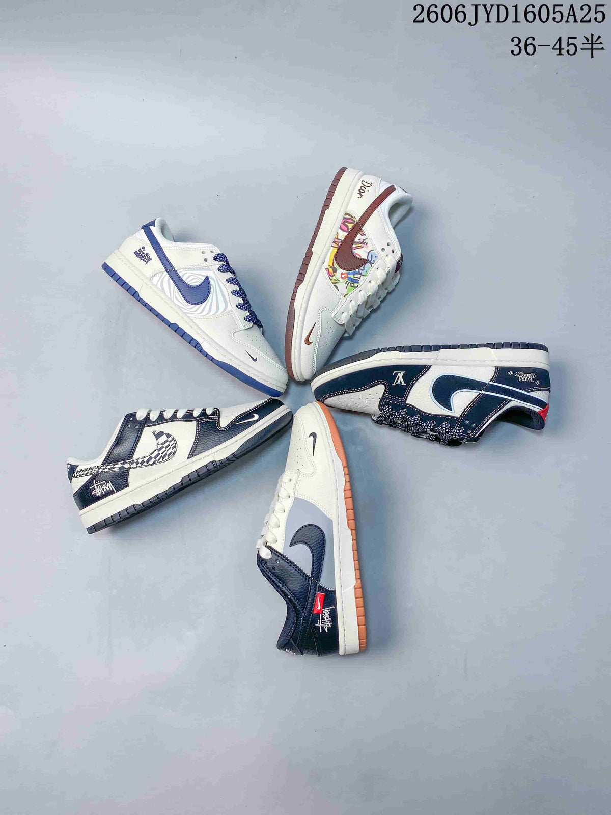 Nike SB Dunk Low Stüssy-Inspired Colorblock Sneakers