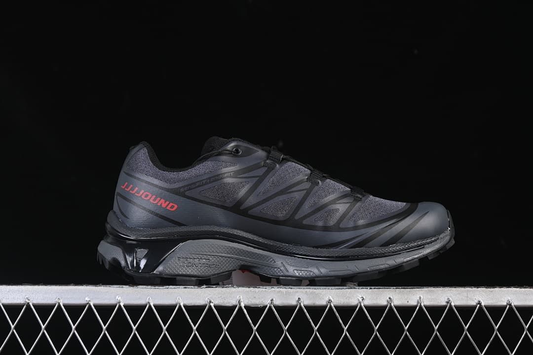 Salomon XT-6 JJJJound Ebony Black Fiery Red Sneakers