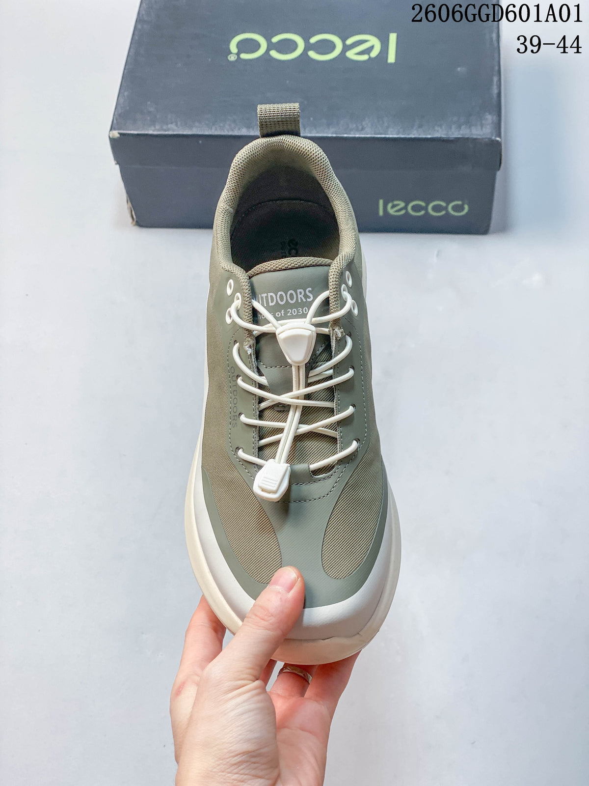 ECCO 620010ASQEE Color-Block Lace-Up Sneakers, Sage and Cream