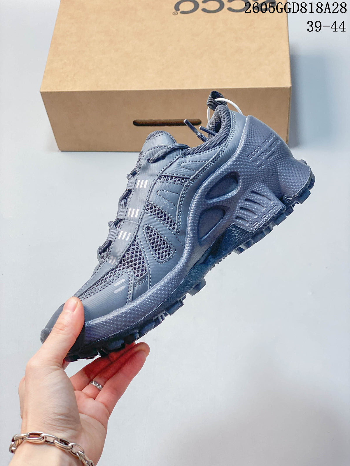 Ecco Mesh Panel Casual Sneakers in Gray