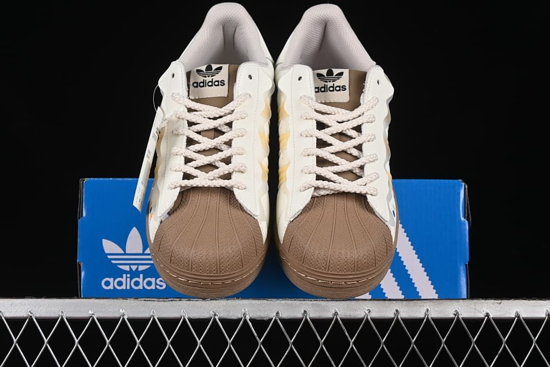 adidas Superstar GW4440 White Yellow Brown Sneakers