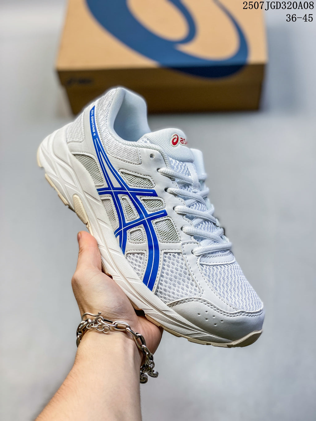 ASICS GEL-Contend 4 Running Shoes White Blue T8D4Q-030
