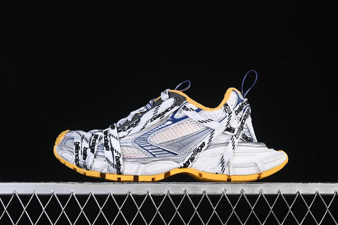 Balenciaga 3XL Extreme Laces Sneakers White Navy Orange