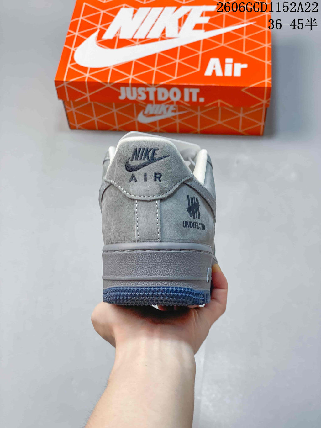 Nike Air Force 1 Low Grey Patterned Swoosh Sneakers