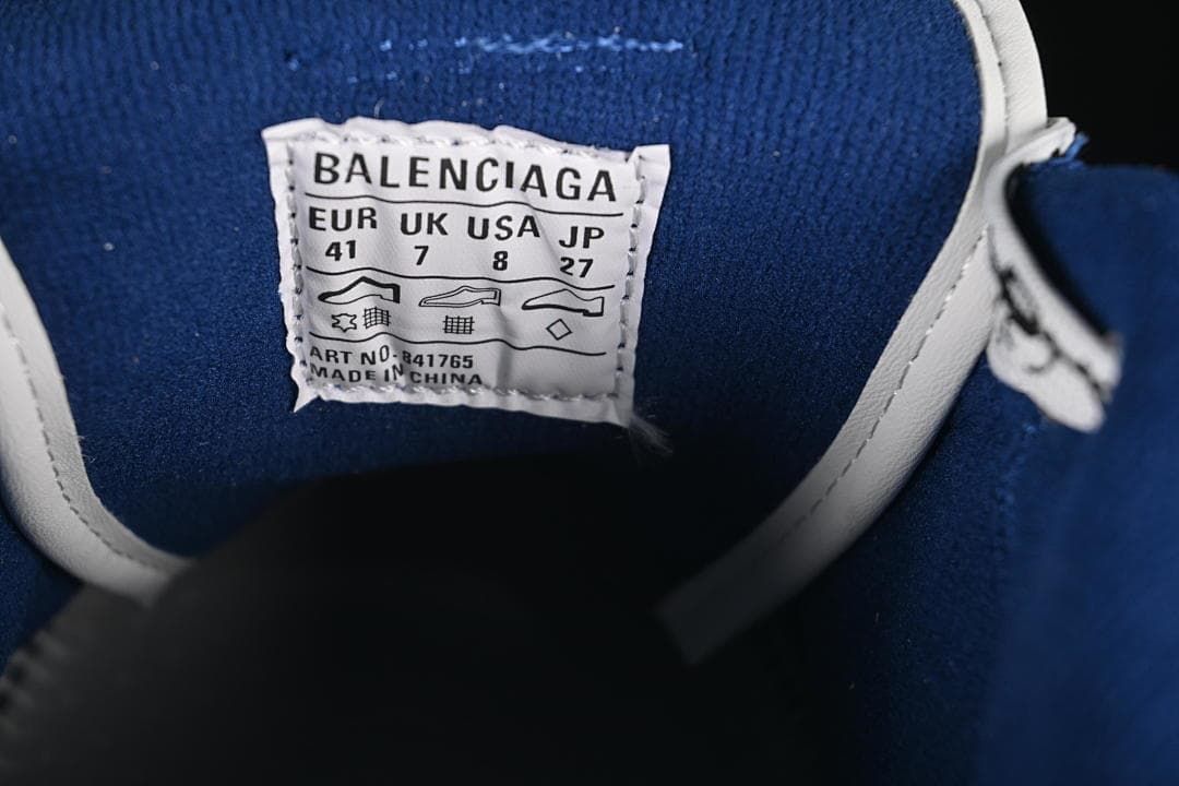 Balenciaga Hamptons Worn Out Sneakers in White and Blue