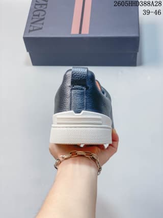 Zegna Tiziano Low-Top Sneakers, Navy