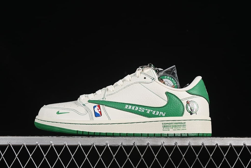 Nike Low-Top Sneakers, Boston Celtics Green and White