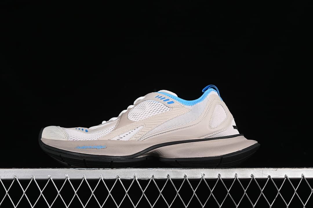 Balenciaga Circuit Sneakers in Beige and Blue