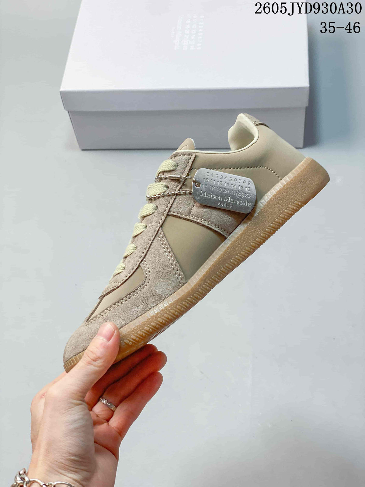 Maison Margiela Replica Low-Top Sneakers in Taupe and Gum