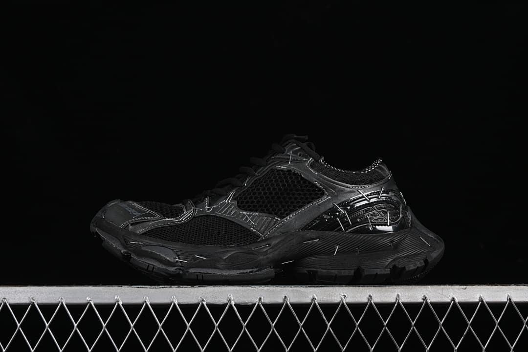 Balenciaga Stapler Black Mesh Running Sneakers W3ST41000