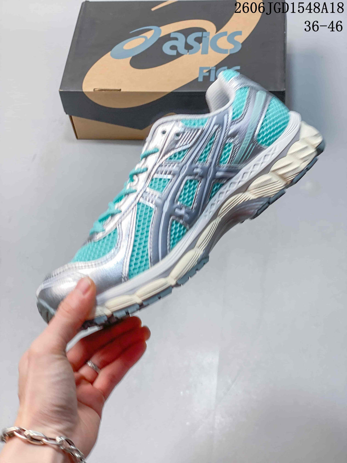 ASICS GEL-KAYANO 12.1 Running Shoes, Silver Turquoise