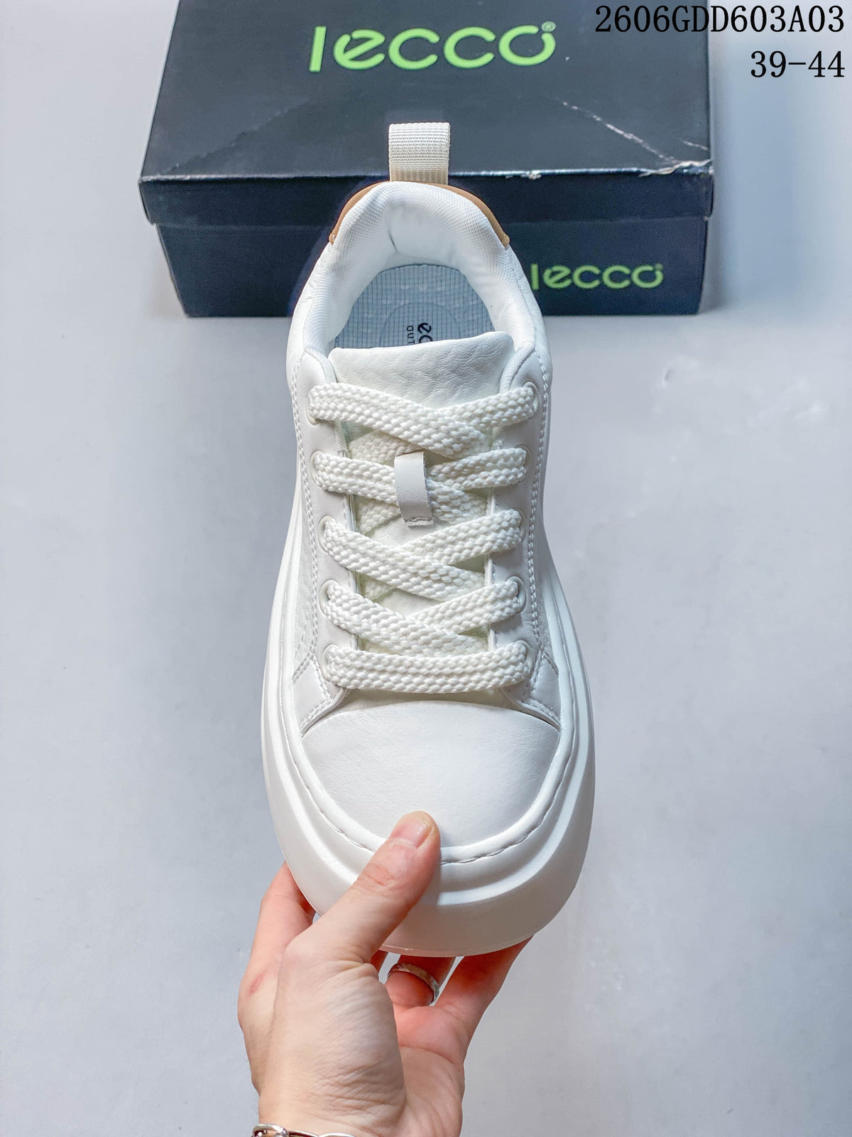 Ecco Biom Fjuel White Low-Top Lace-Up Sneakers