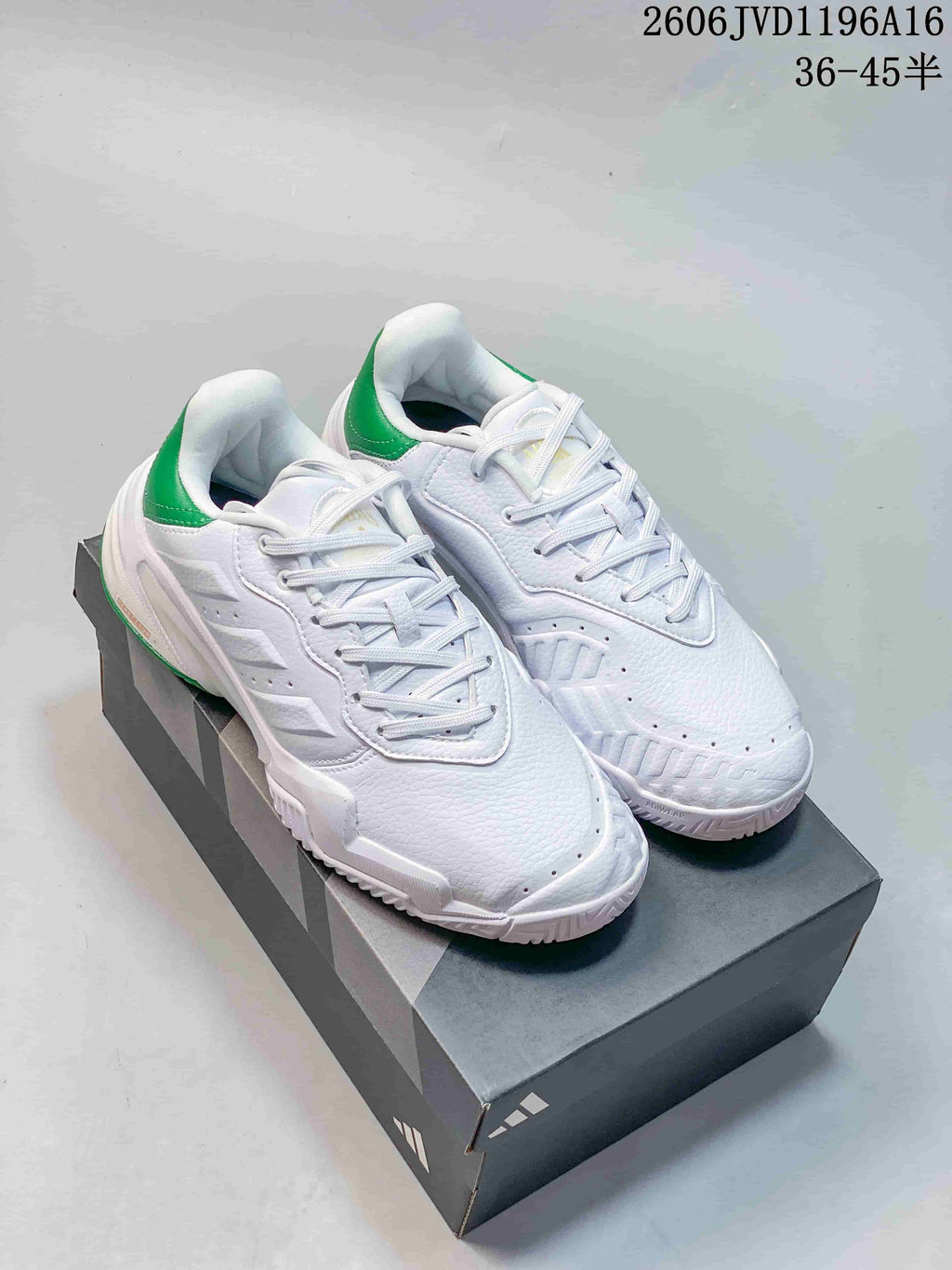 Adidas Barricade 13 M Leather Tennis Shoes, White and Green