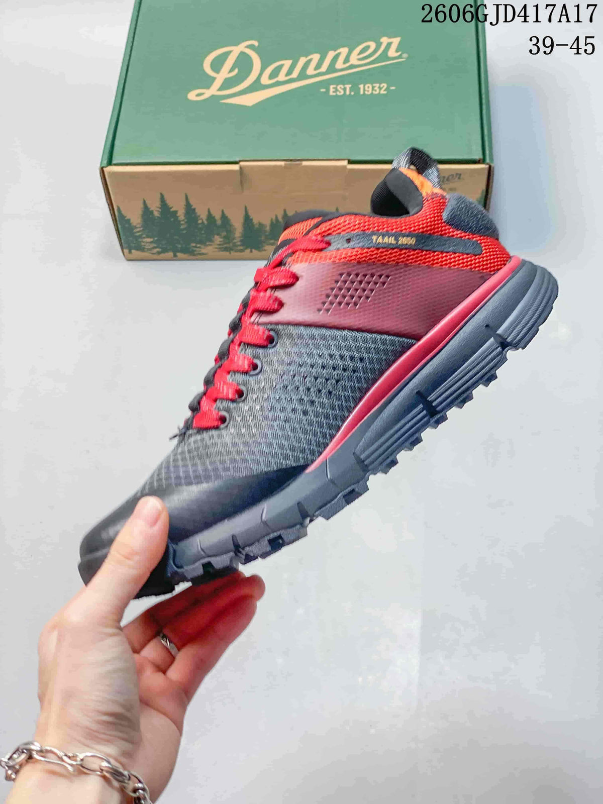 Danner Trail 2650 Low-Cut Hiking Shoes, Gray and Red