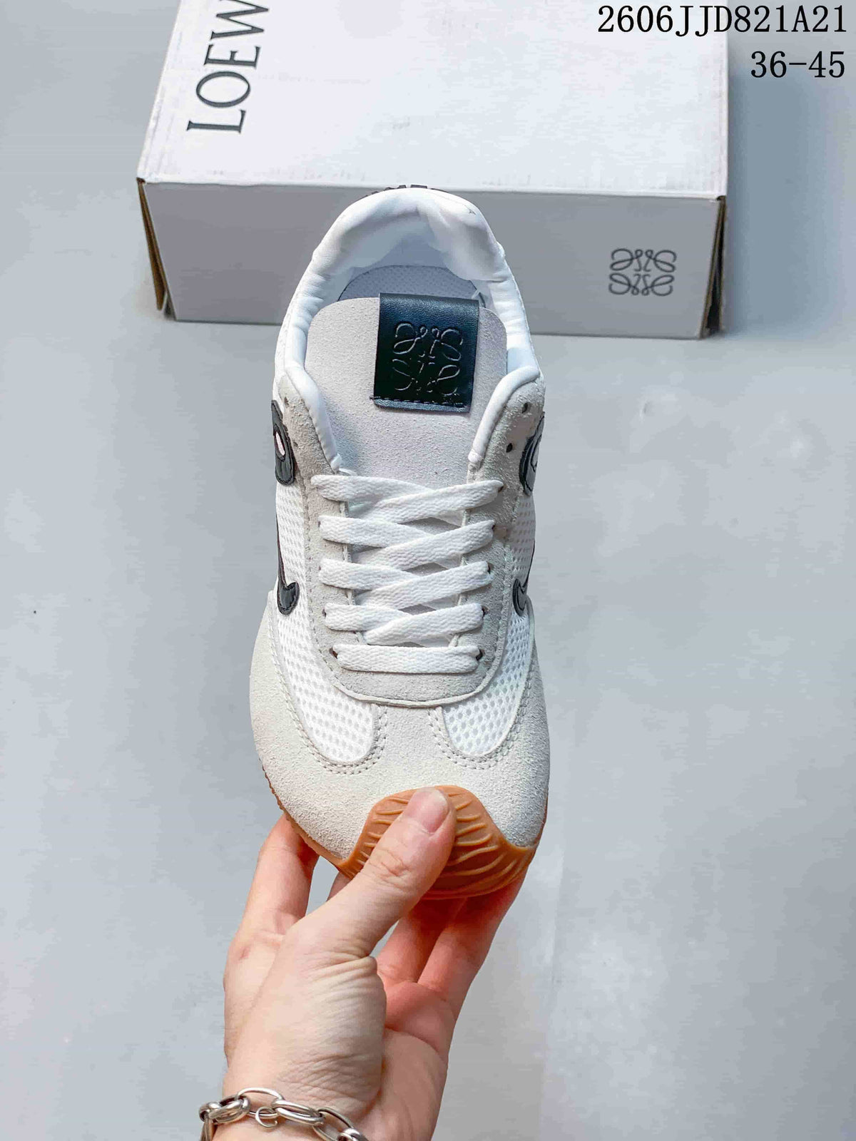 Loewe Flow Runner Mesh Sneakers in White and Black