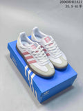 Adidas Samba Low-Top Sneakers in White and Pink