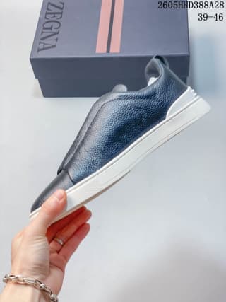 Zegna Tiziano Low-Top Sneakers, Navy