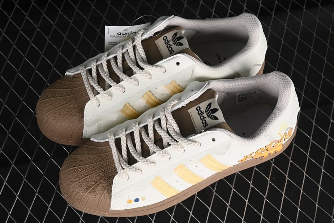 adidas Superstar GW4440 White Yellow Brown Sneakers