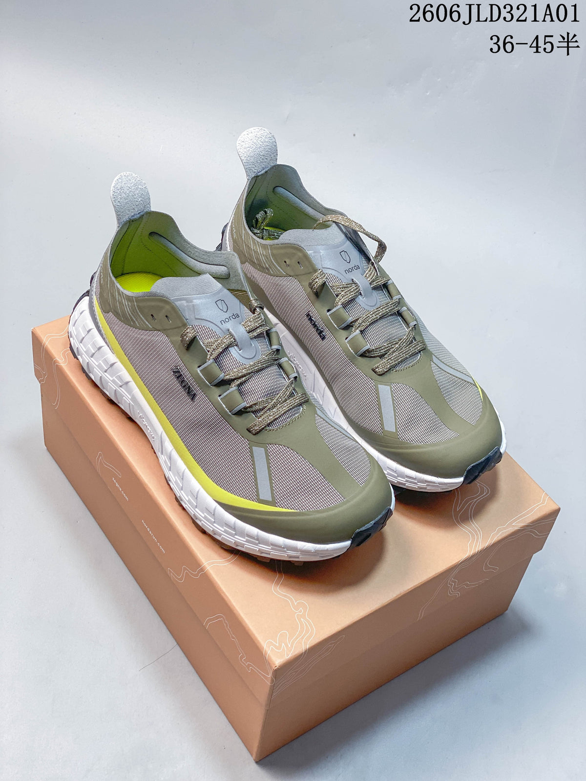 NORDA 001 Running Shoes, Olive Green and Grey, 06JLD321A01