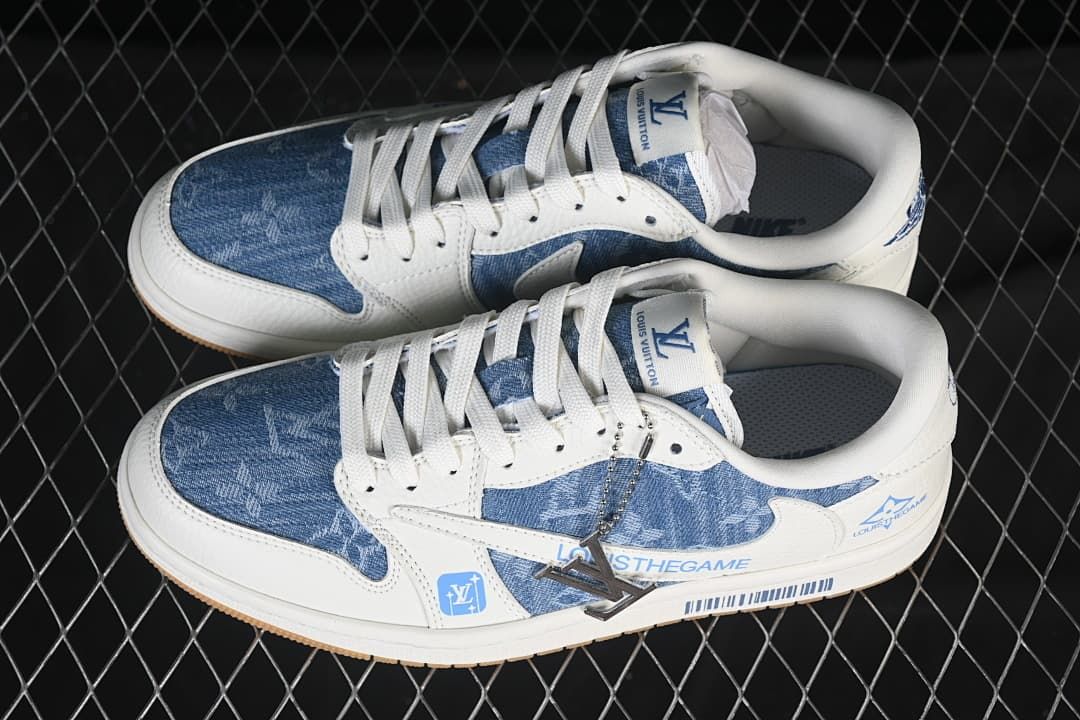 Nike Air Jordan 1 Low-Style Blue Denim Sneakers