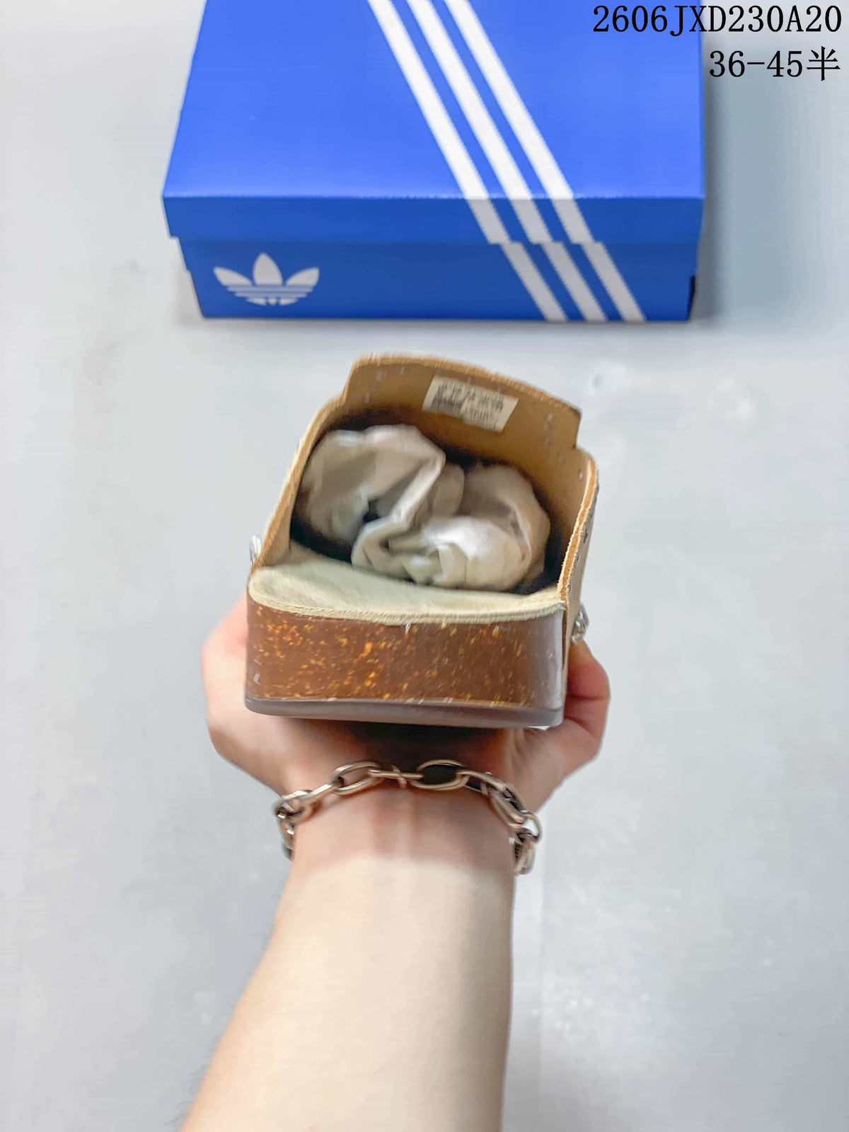 adidas Adimule Studded Mule Slides, Tan, 612400