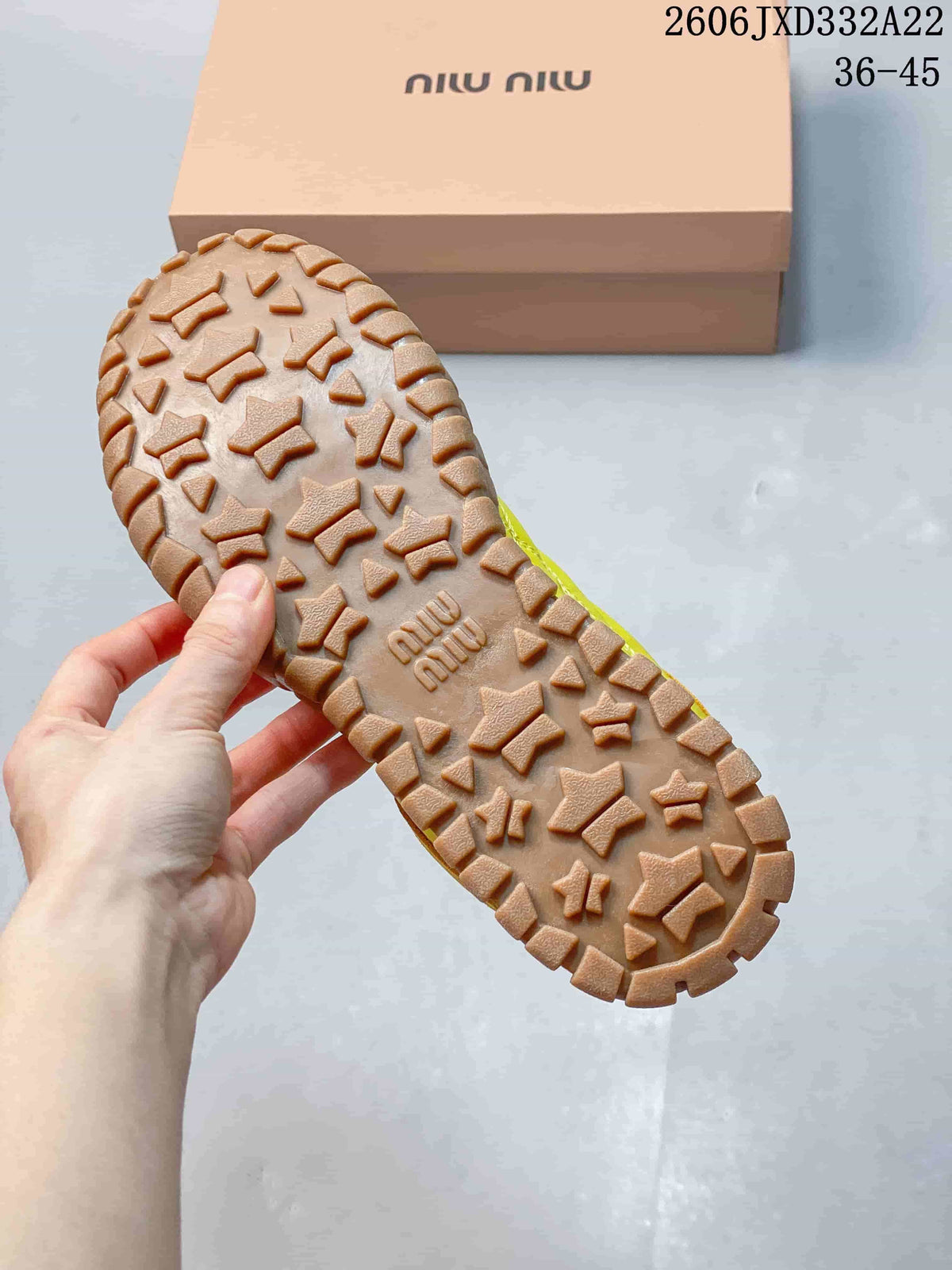 Miu Miu Tyre Low-Top Sneakers in Yellow