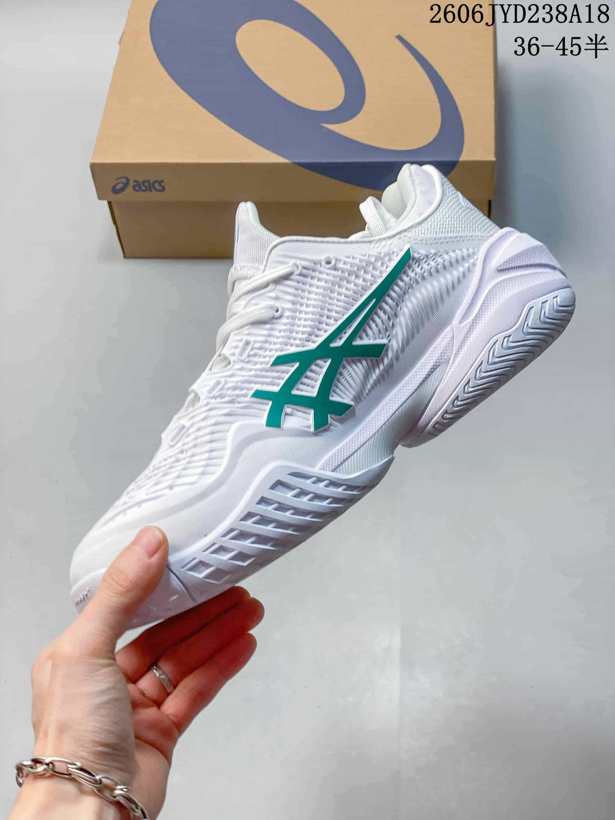 ASICS Court FF 3 Novak White Green Tennis Shoes