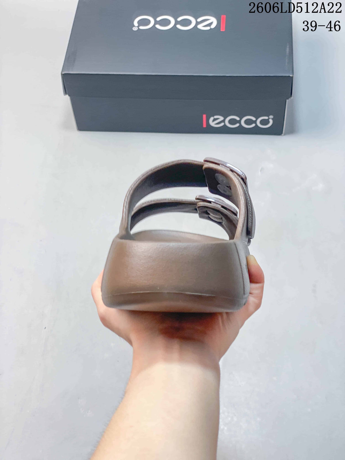 ECCO Double-Buckle Slide Sandals in Taupe 2606LD512A22