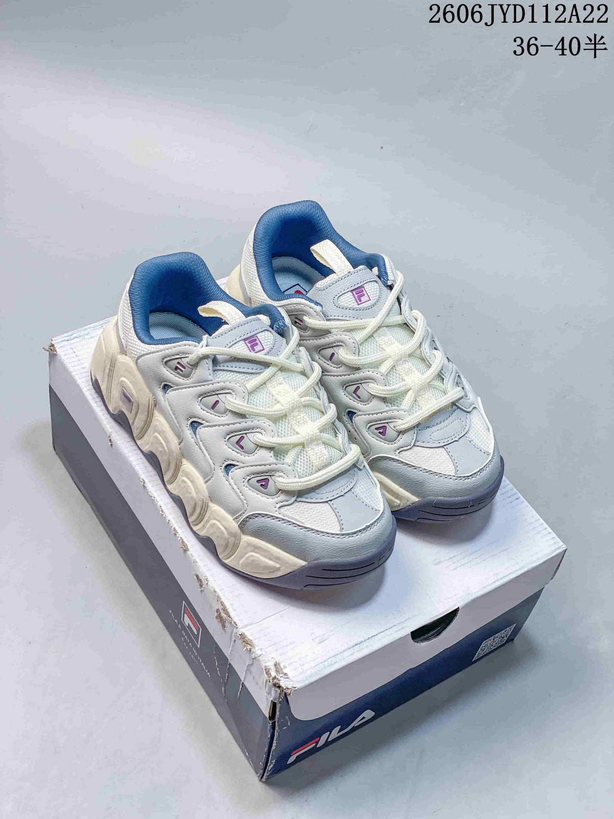 FILA Mars Retro Chunky Sneakers in White and Blue 612520ASUOI