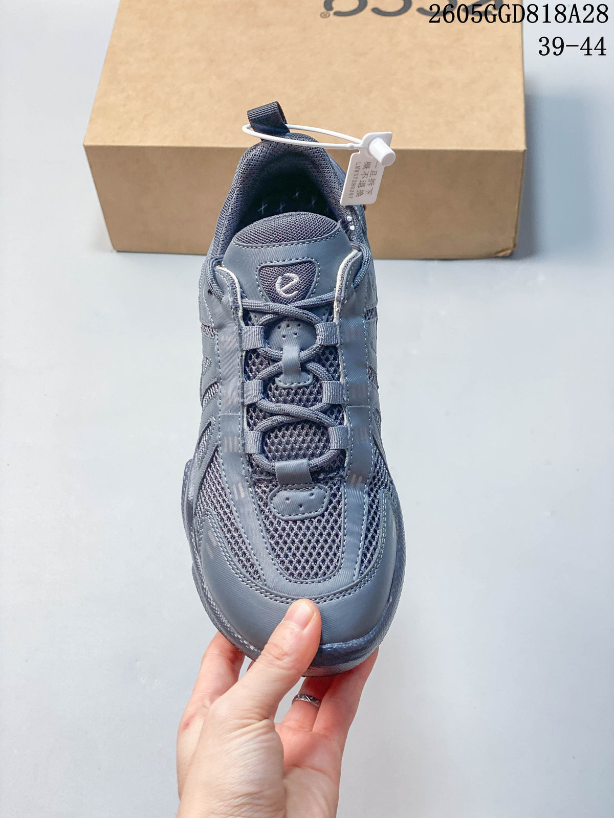 Ecco Mesh Panel Casual Sneakers in Gray